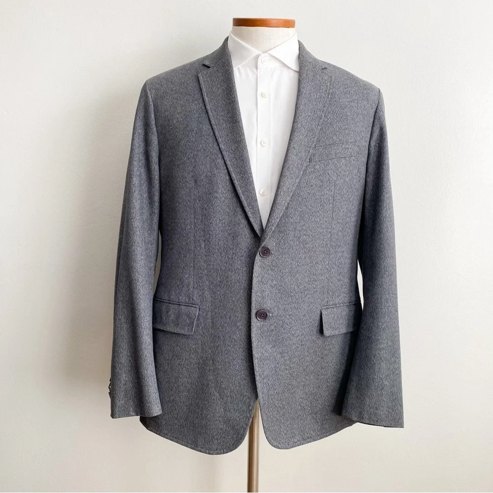 Banana Republic Men’s Sport Coat Blazer Suit Jacket Cotton Gray Tailored Fit 44R